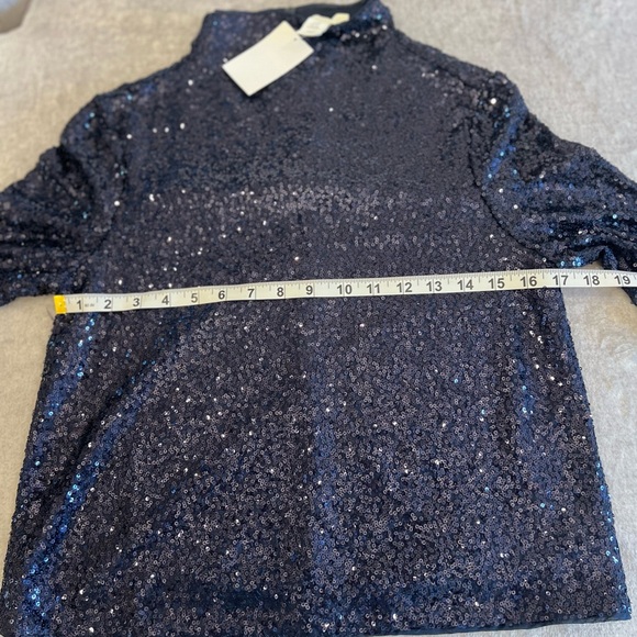 H&M Sequin Navy Blue Top-NWT - Picture 7 of 11